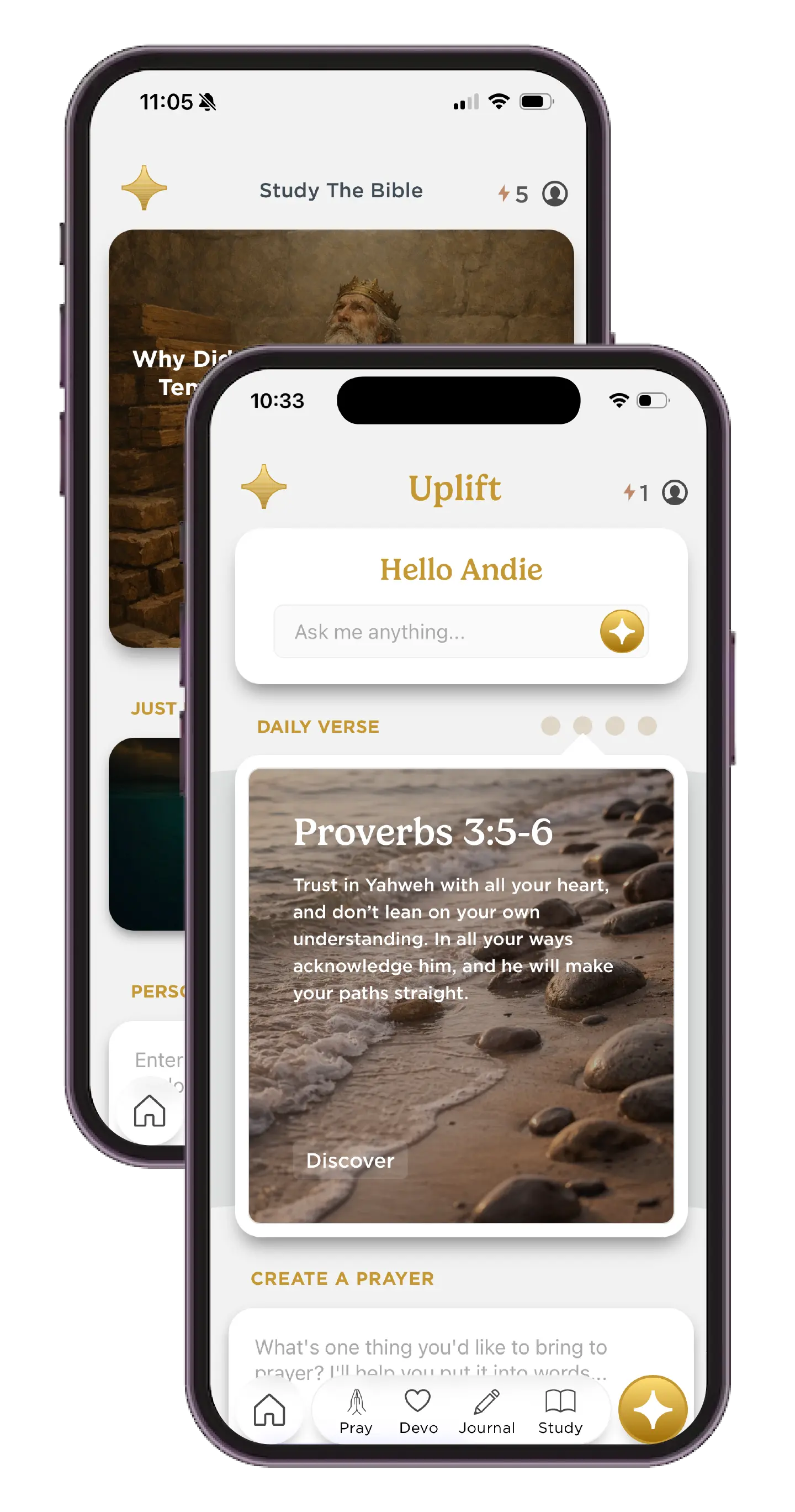 A prayer written in the Uplift app for a specific situation